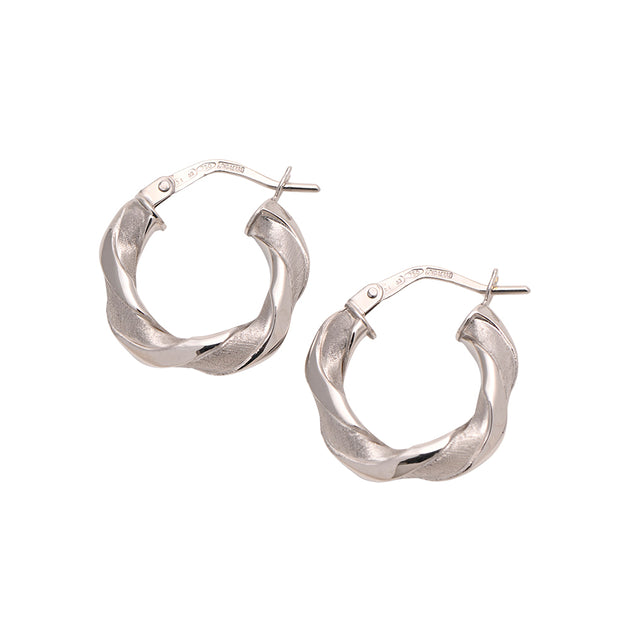 UNOAERRE K18ホワイトゴールドデザインフープピアス 30520 | UNOAERRE