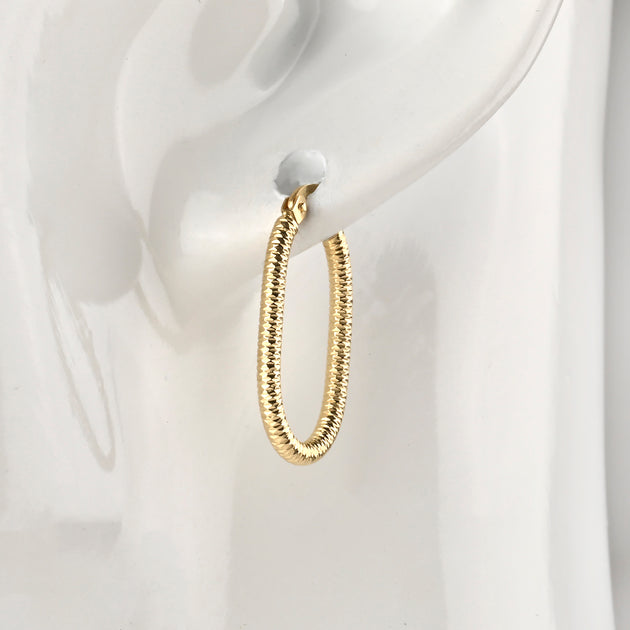 UNOAERRE K18イエローゴールドデザインフープピアス 31792 | UNOAERRE