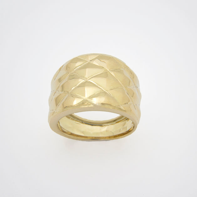 【ウノアエレ】12号ヘアラインデザイン幅広リング K18YG　UNOAERRE ウノアエレ】12号ヘアラインデザイン幅広リング K18YG UNOAERRE