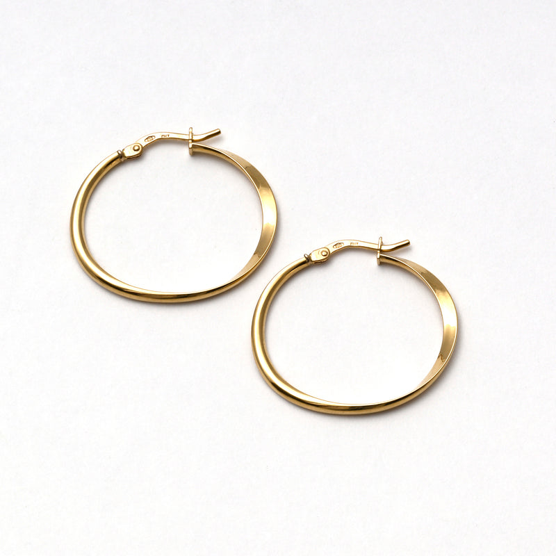 UNOAERRE K18イエローゴールドデザインフープピアス 31758