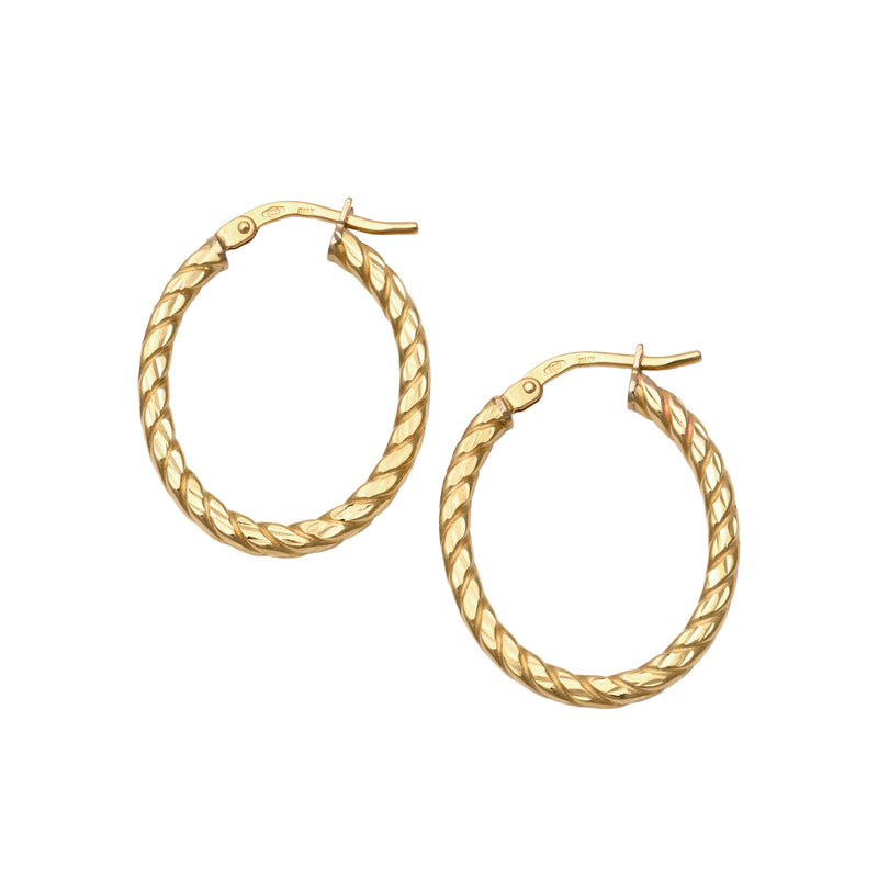 UNOAERRE K18イエローゴールドデザインフープピアス 31760