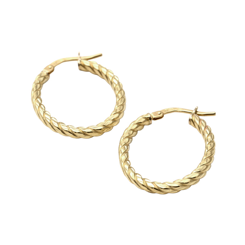 UNOAERRE K18イエローゴールドデザインフープピアス 31760