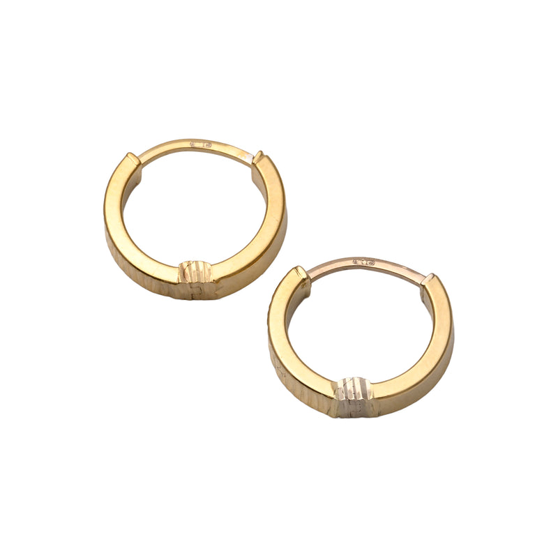 UNOAERRE K18イエローゴールドデザインフープピアス 31766