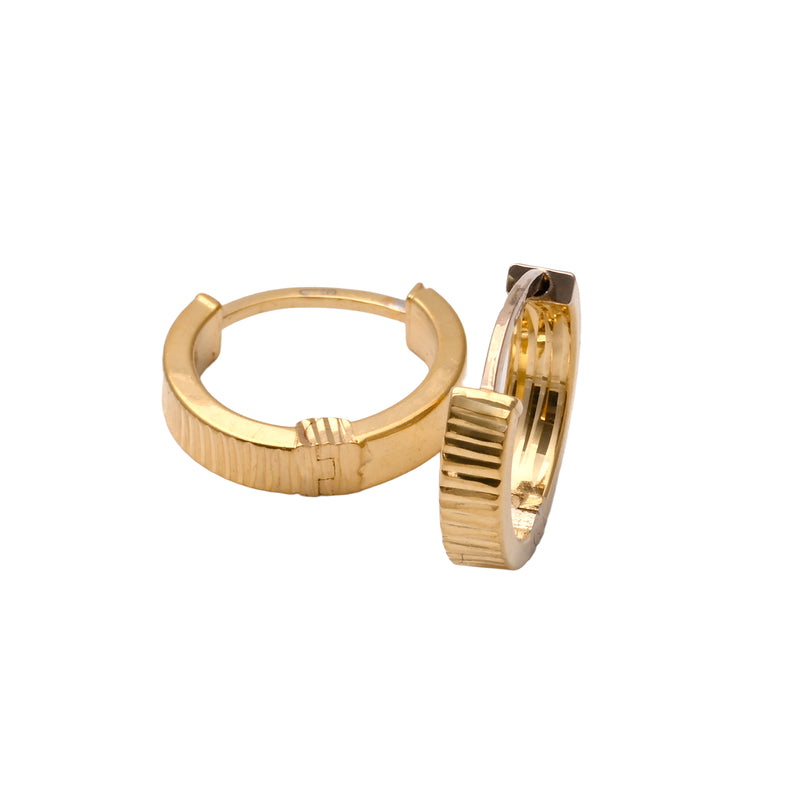 UNOAERRE K18イエローゴールドデザインフープピアス 31766