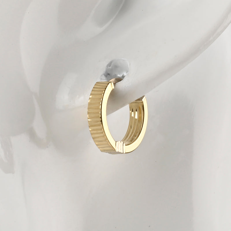 UNOAERRE K18イエローゴールドデザインフープピアス 31766