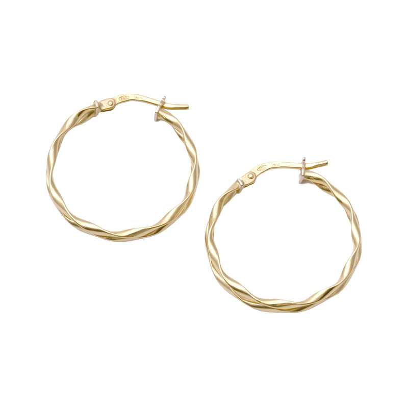 UNOAERRE K18イエローゴールドデザインフープピアス 31776
