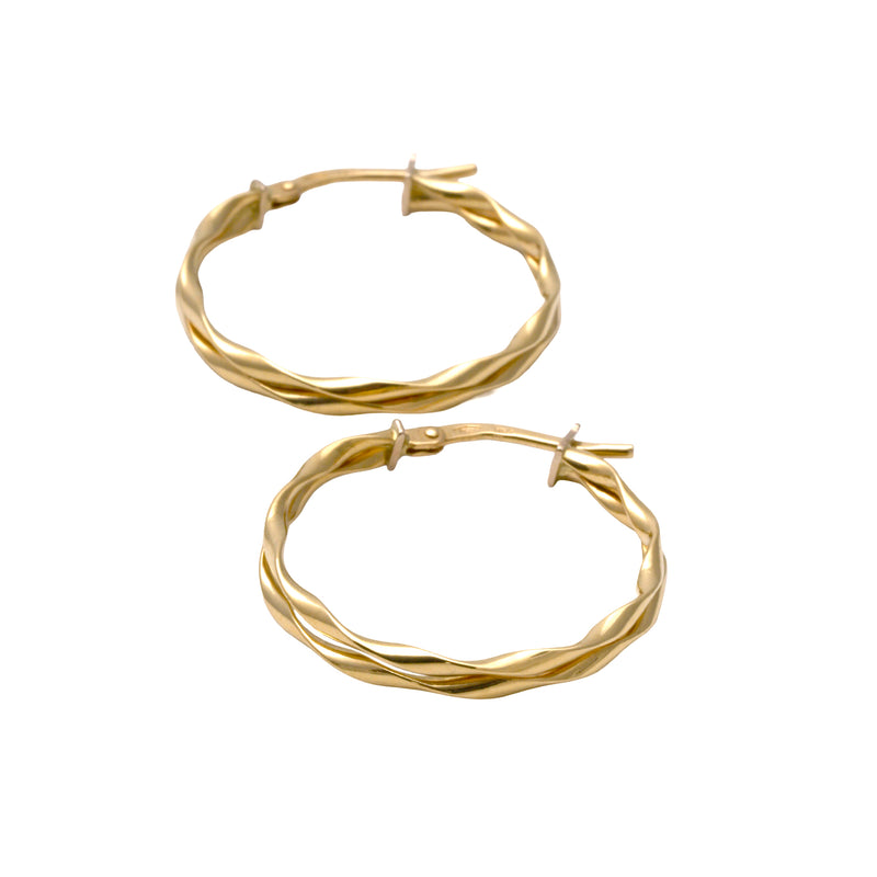 UNOAERRE K18イエローゴールドデザインフープピアス 31776