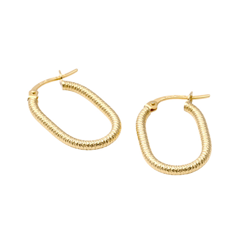 UNOAERRE K18イエローゴールドデザインフープピアス 31792