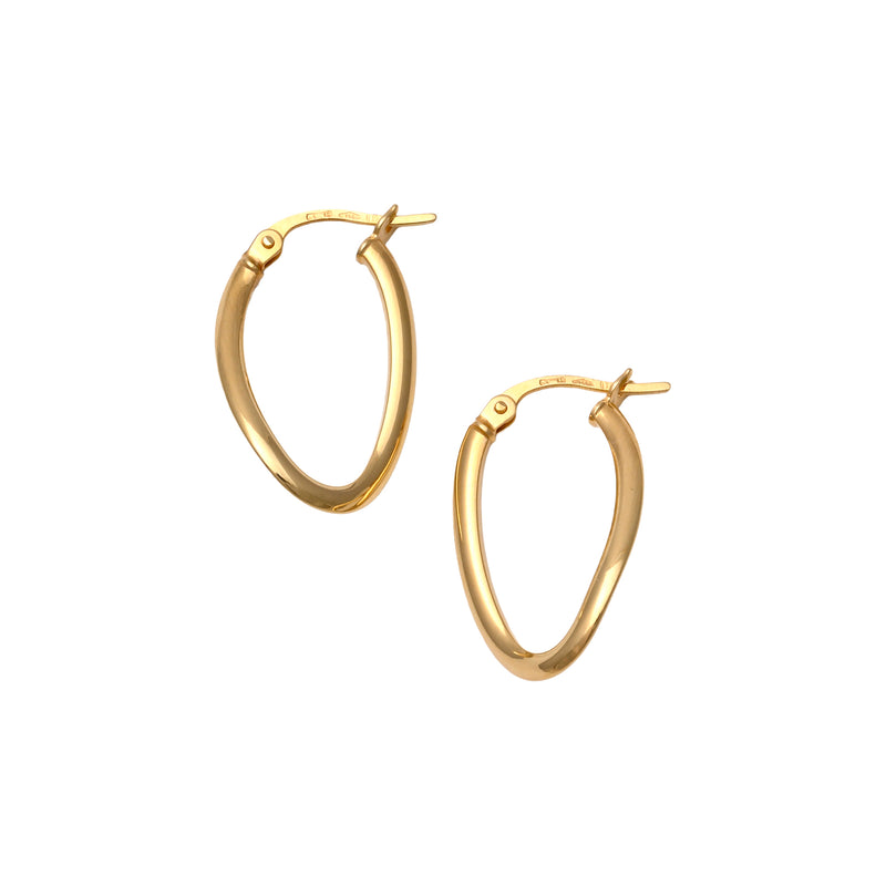 UNOAERRE K18イエローゴールドデザインフープピアス 31814