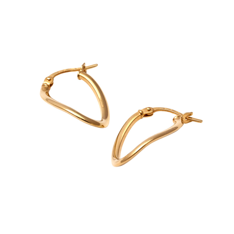 UNOAERRE K18イエローゴールドデザインフープピアス 31814