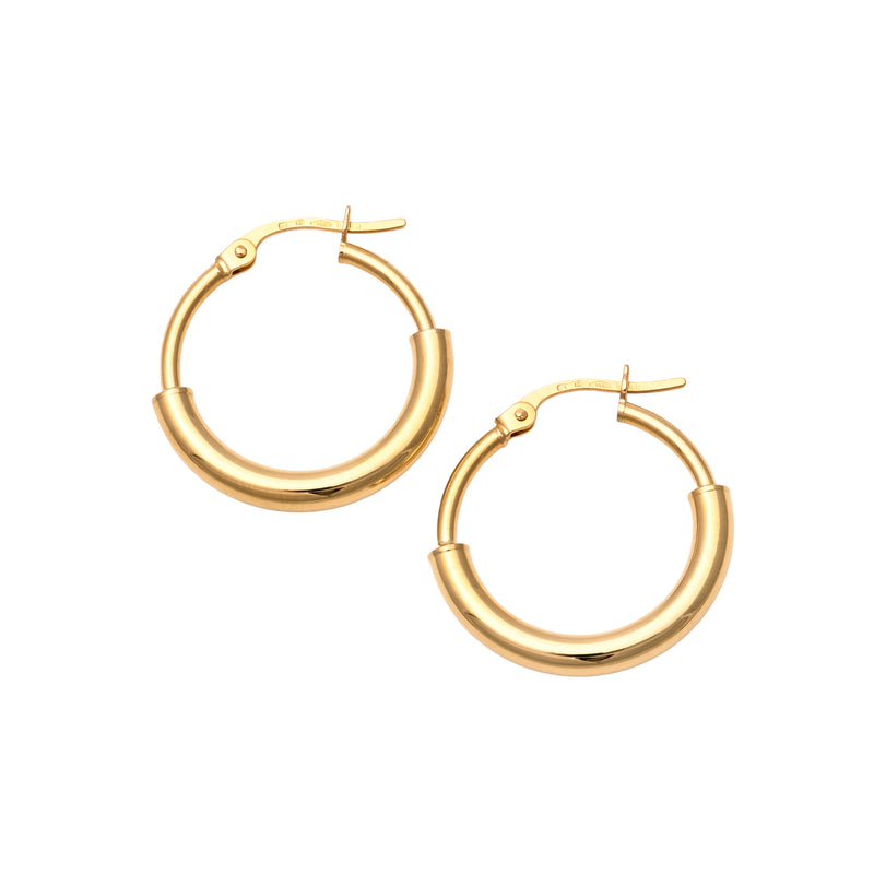 UNOAERRE K18イエローゴールドデザインフープピアス 31815