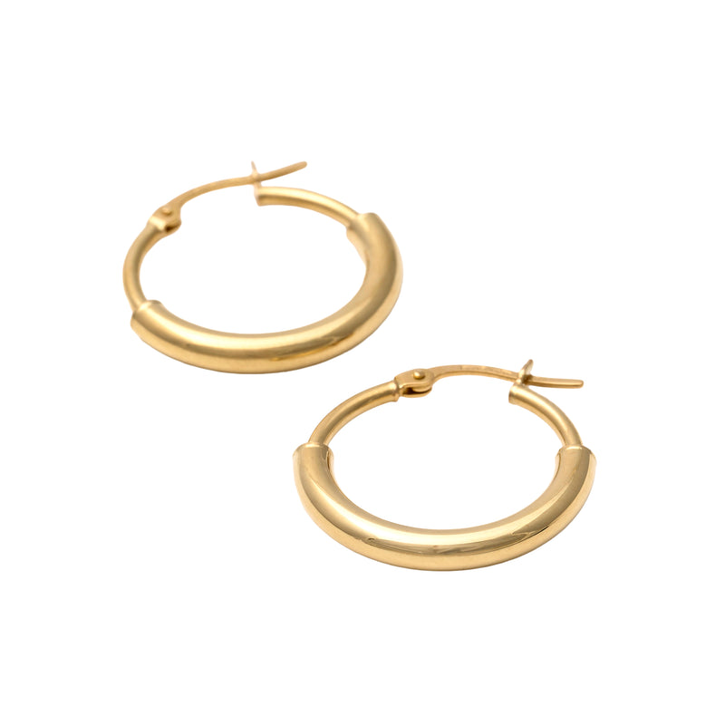 UNOAERRE K18イエローゴールドデザインフープピアス 31815