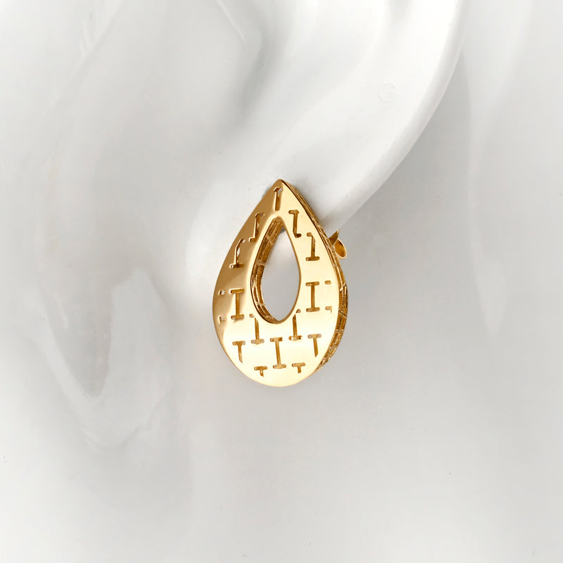 UNOAERRE K18イエローゴールドデザインピアス 31873