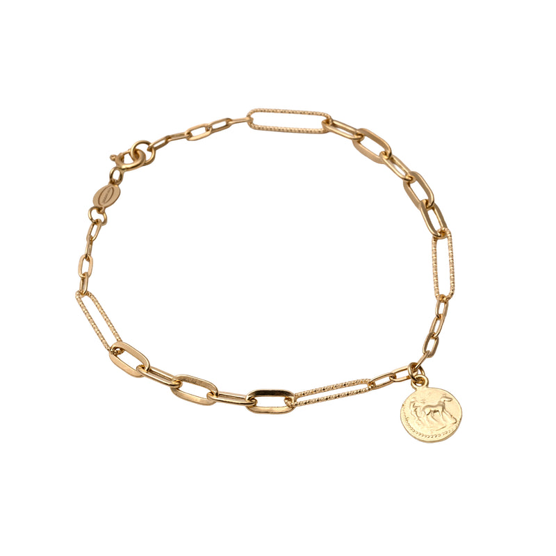UNOAERRE K18イエローゴールドコインブレスレット 31877