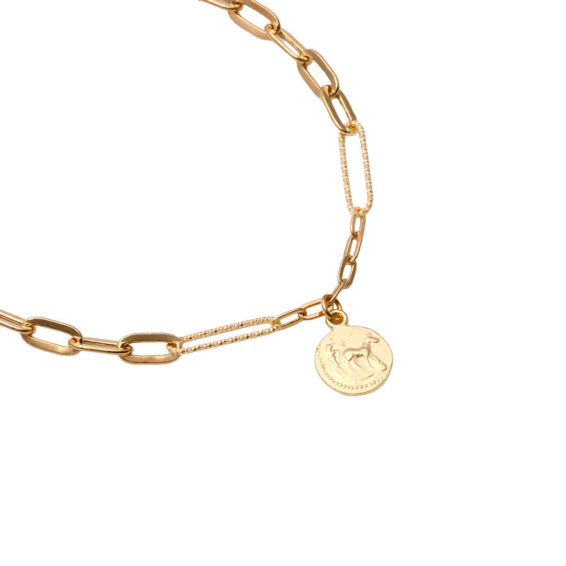 UNOAERRE K18イエローゴールドコインブレスレット 31877