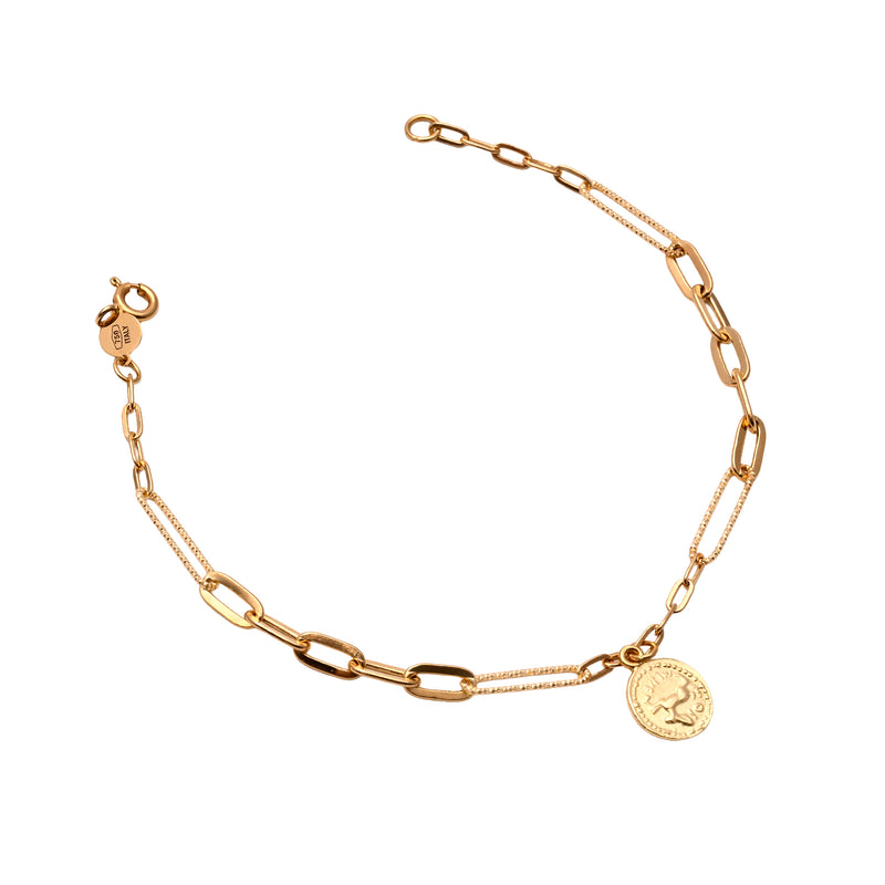 UNOAERRE K18イエローゴールドコインブレスレット 31877