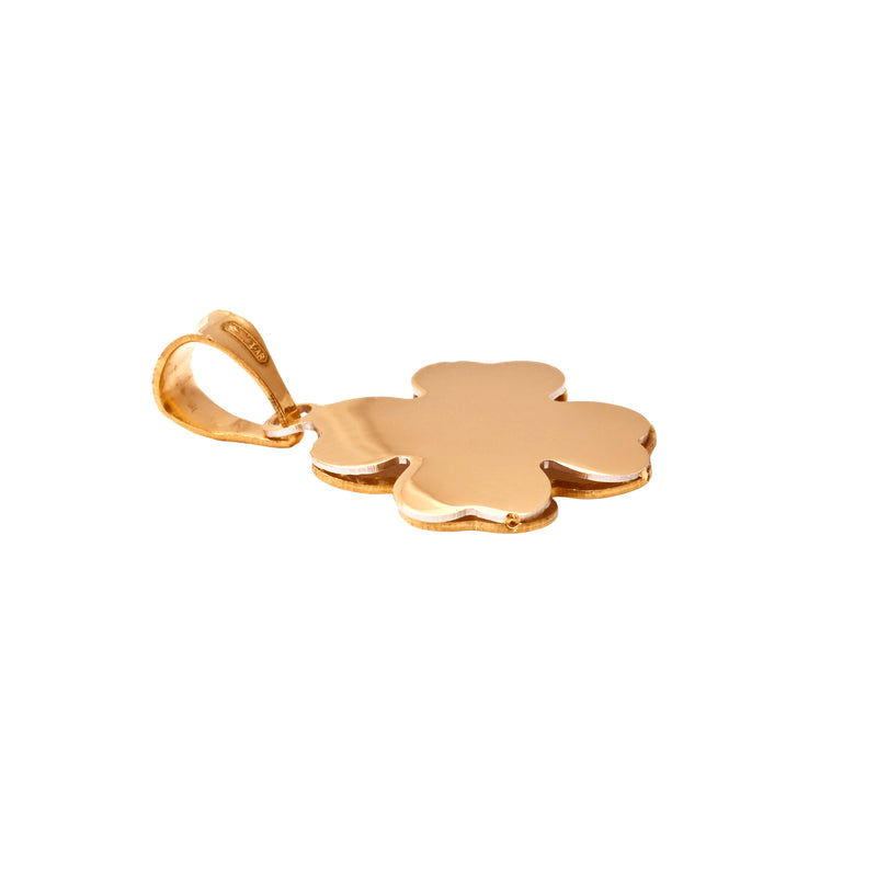 UNOAERRE K18コンビカラークローバーペンダントトップ (L) 31922